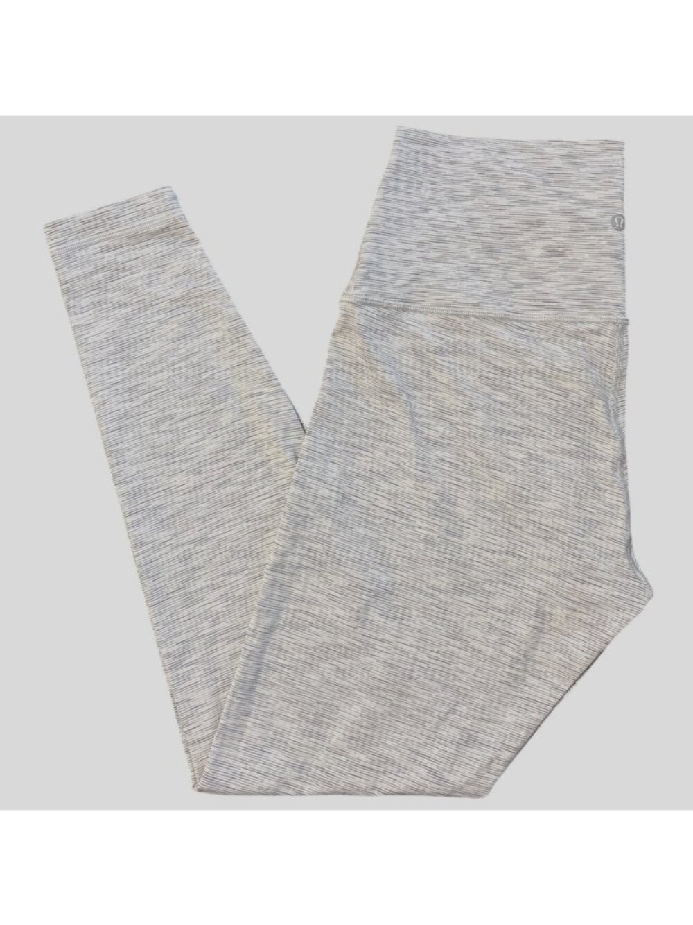 Lululemon Women's High Rise Leggings Size 12 Heather Gray White Striped